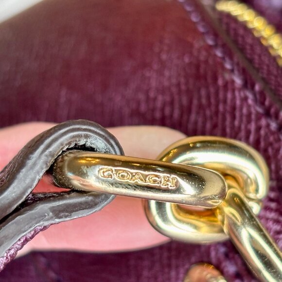 Coach Metallic Purple Cross Grain Mini Brooke Carryall Satchel-LIKE NEW - Picture 16 of 16